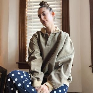 SOLD Norm Thompson Oversized Henley/Button Up